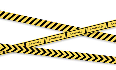 Crime line tape. Police danger caution vector yellow barrier. Not cross security line