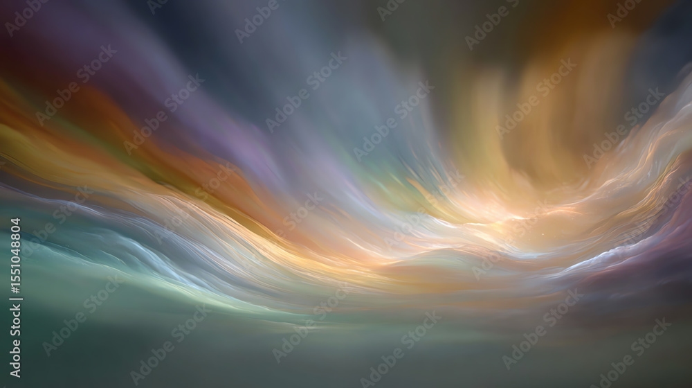 Poster a mesmerizing blend of colors in a dreamy sky, showcasing the beauty of nature and its captivating a