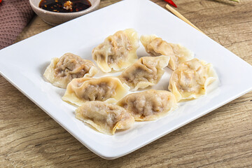 Asian steamed dumplings with meat