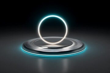 Abstract glowing circle podium