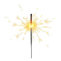 Bright Burning Sparkler Against White Background
