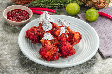 Indian cuisine - Red Chicken lolypops