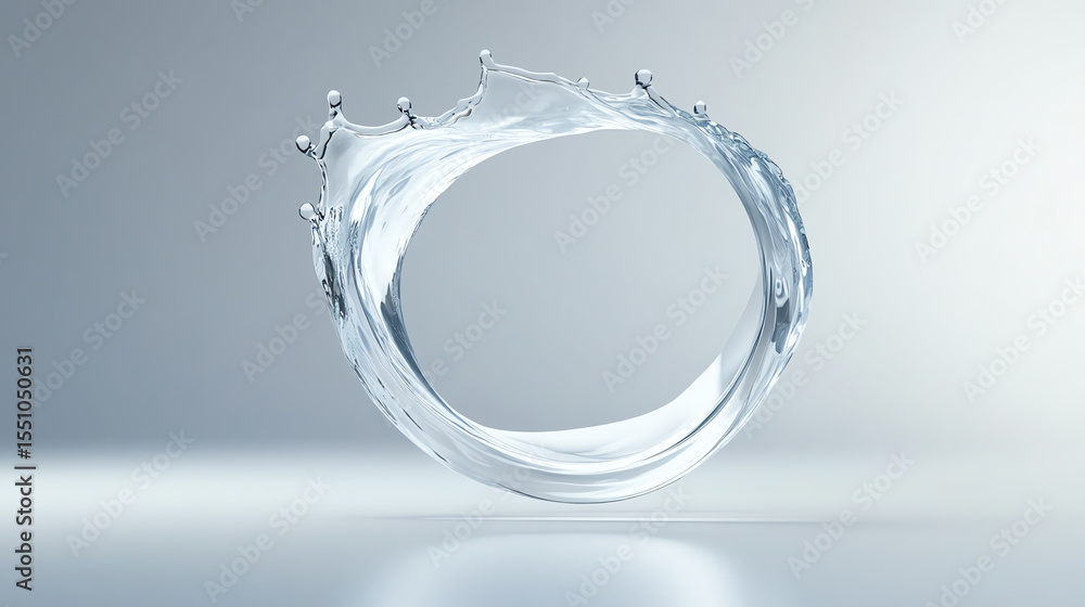 Poster A striking image of water in motion, capturing the elegance and fluidity of liquid as it forms a beautiful circular splash.