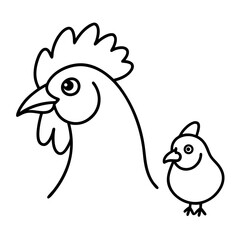 Fototapeta premium vector illustration of a cartoon chicken