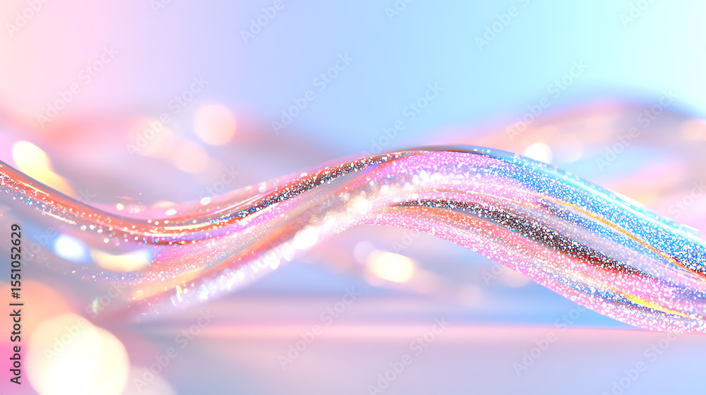 Fototapete Abstract light waves with a shimmering effect create a visually captivating and vibrant backdrop for creative projects.