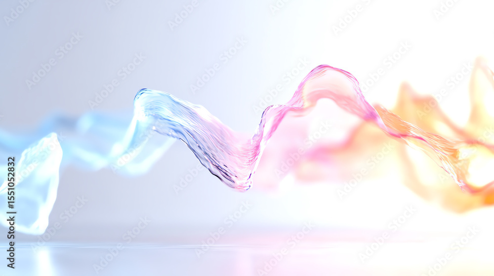 Aufkleber Abstract wave design in soft colors depicting motion and fluidity for creative projects.