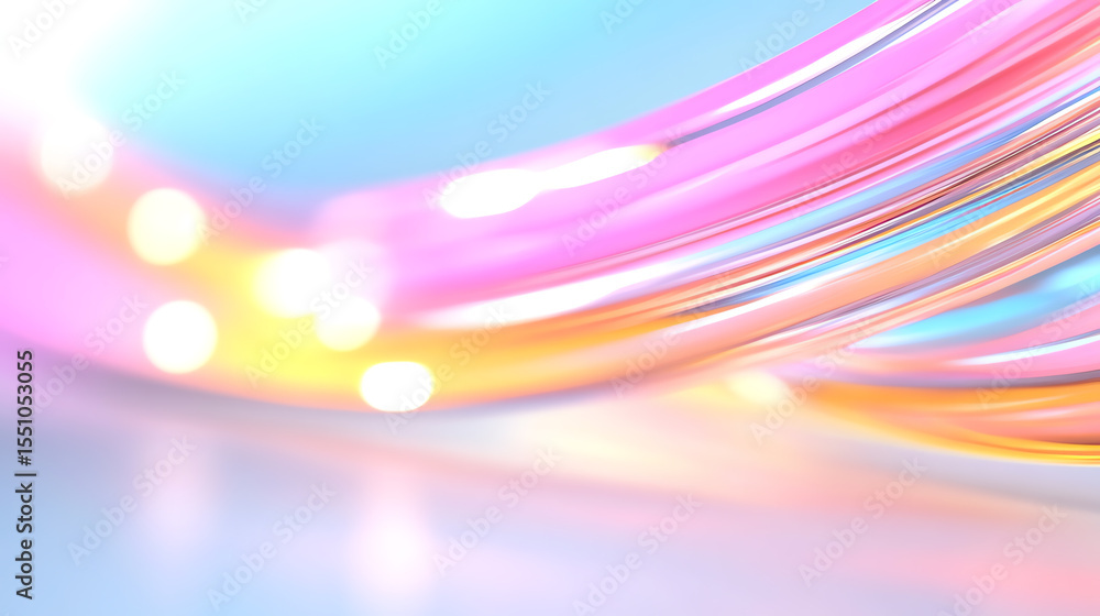 Aufkleber An abstract background featuring colorful flowing lines and soft bokeh lights, ideal for modern designs and creative projects.