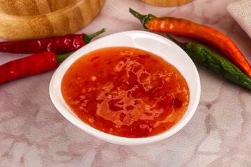 Sweet and sour chili sauce with pineapple