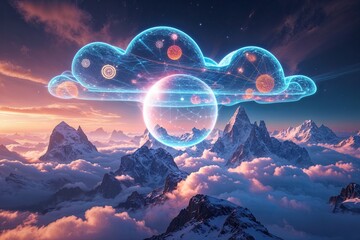 Vivid Digital Landscapes Merging Cloud Technology and Holographic Experiences