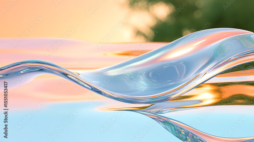 Poster beautiful abstract water surface reflecting soft colors, creating a serene and peaceful atmosphere f