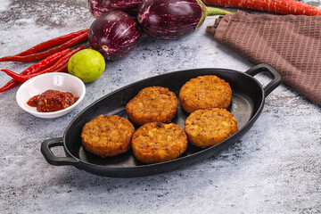 Fried potato crispy golden hash brown