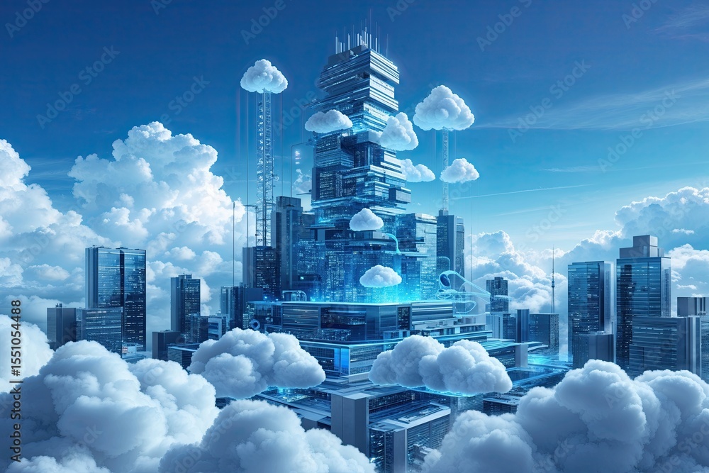 Poster innovative cloud computing frameworks and online file storage: dynamic 3d depiction of technology ag
