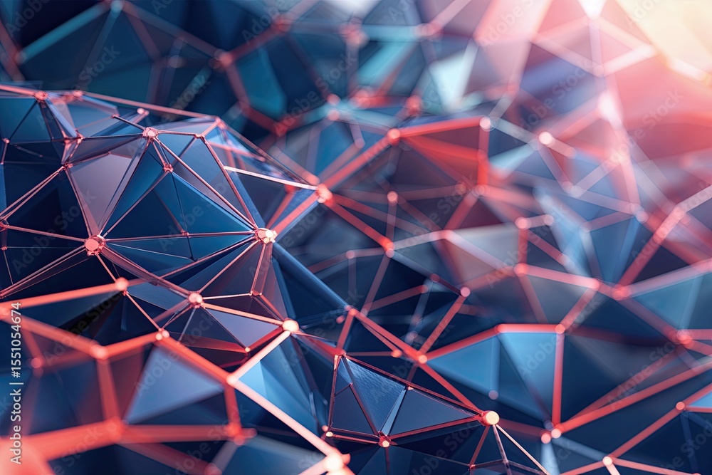 Poster abstract polygonal network structure design for modern digital framework