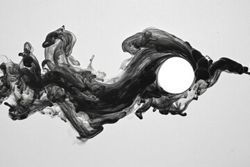 Fototapeta premium a black and white photo of a circular object