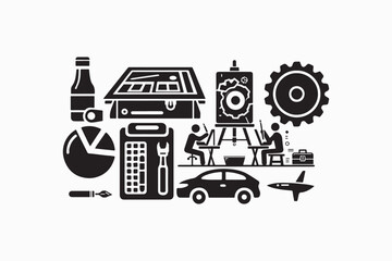 workshop icon vector silhouettes image made by adobe illustrator. eps