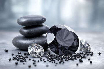 Black and white gemstones and stones