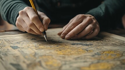 Professional Artist Drawing in Studio with Focused Creative Expression








