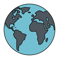 An earth globe icon, ideal for global communication, international travel, and environmental themes.