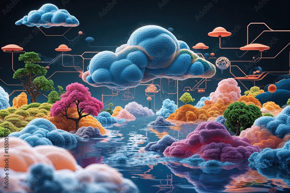 Poster vivid abstract ecosystems in cloud computing technology
