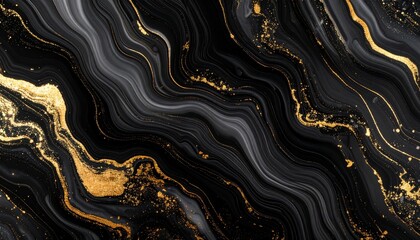 Obraz premium Abstract golden background with flowing liquid waves, a metallic gold artistic design