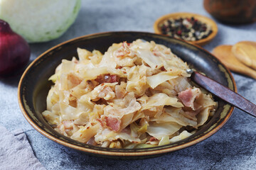 Southern Fried Cabbage, traditional dish in the South of the USA