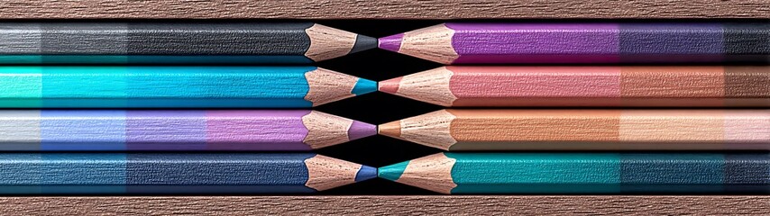 Array of colored pencils