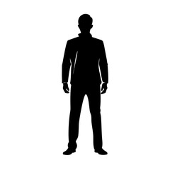 Obraz premium Male Silhouette Standing Upright – Bold and Minimal Human Form Design Illustration