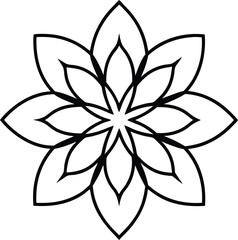 black and white flower vector