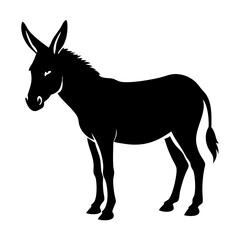 Fototapeta premium Donkey Silhouette Vector – Farm Animal Illustration Isolated on White Background