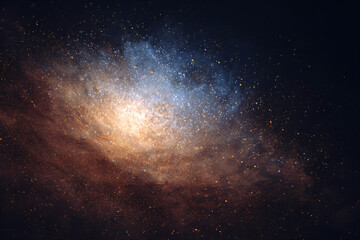 Fototapeta premium a galaxy with a bright blue center and a star filled sky