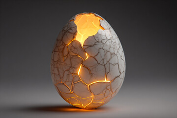 a cracked egg with a cracky surface