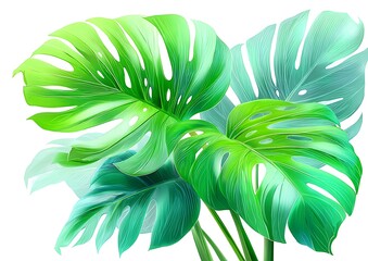 Tropical leaves, vibrant green