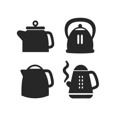 Electric Kettles icon of silhouette vector illustration
