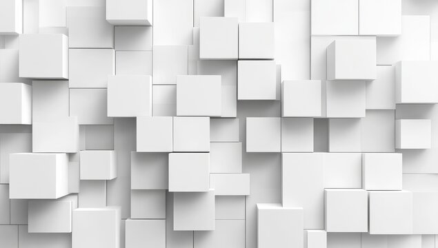 Abstract 3D white cube pattern (1)