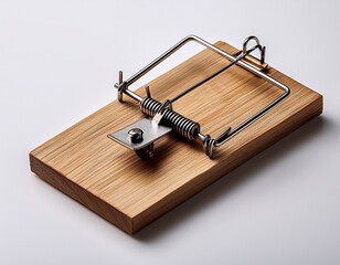 Generated image. Mousetrap with shadow-free white background