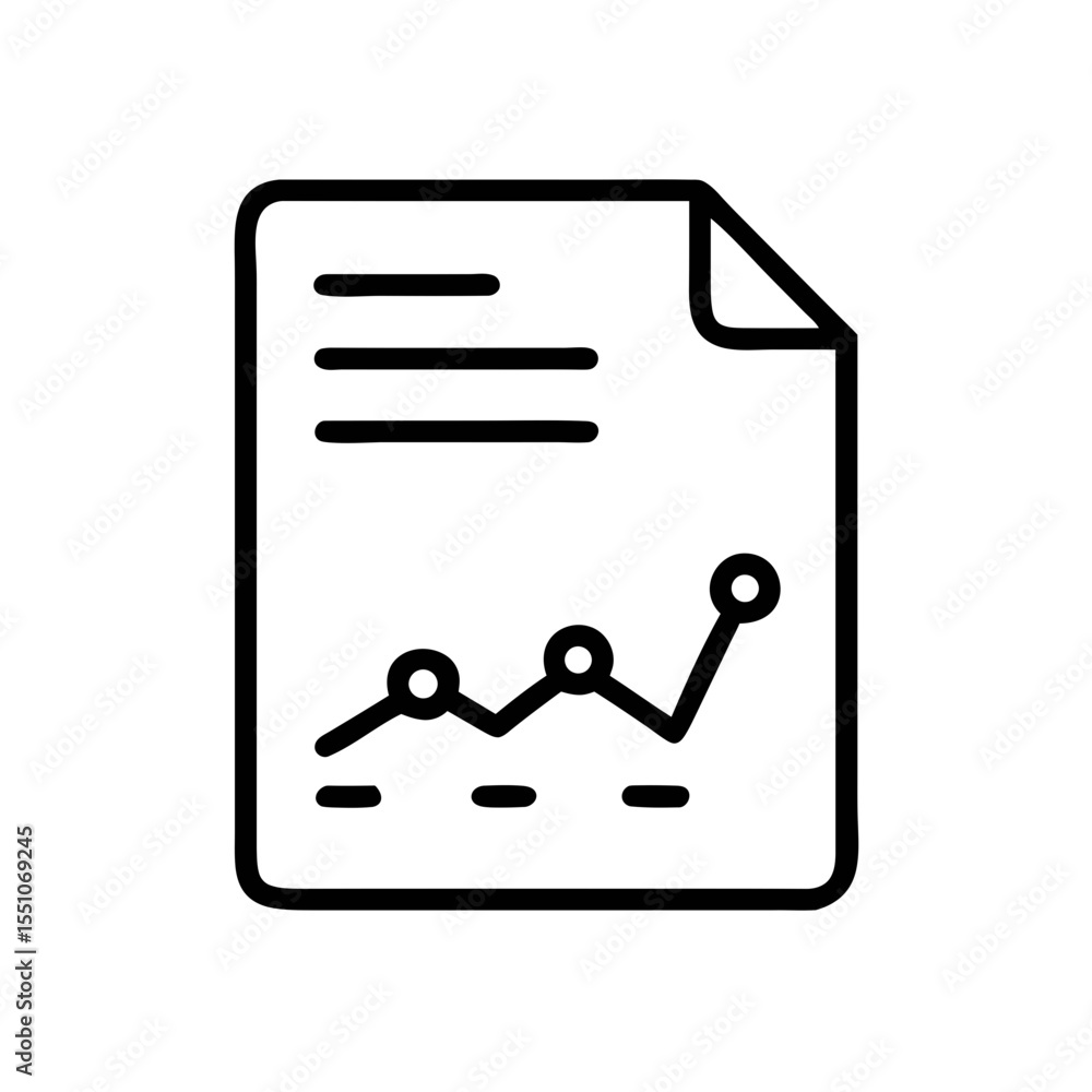 Poster analytics report document icon – outline business chart vector