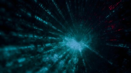 Fototapeta premium Digital tunnel representing a system breach with holographic data theft