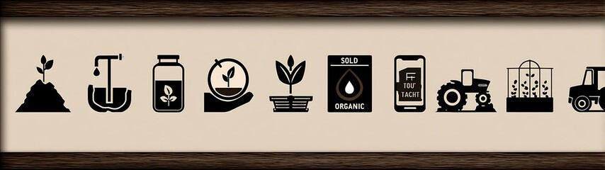 Organic farming icons
