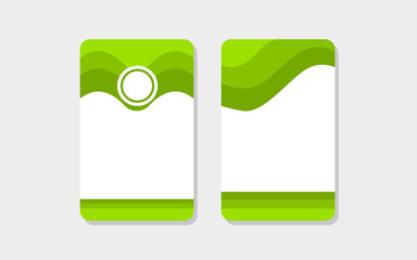 Id card two green wavy business card templates for modern branding designs.