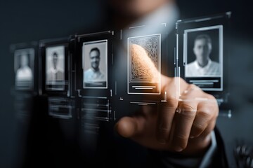 Illustration of a businessman scanning a QR code with a smartphone for digital verification and access.