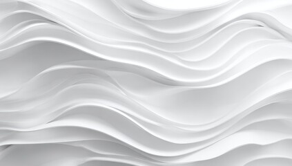 Obraz premium Abstract image of flowing, undulating white forms creating a wave-like pattern, smooth, seamless texture with subtle light and shadow variations