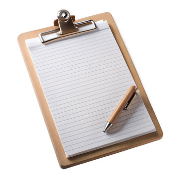 Exam pad with clip isolated on transparent background