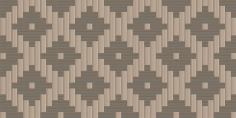 Seamless woven-style geometric pattern with diamond shapes in soft beige and brown tones, ideal for textiles, wallpapers, and digital backgrounds.