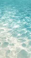 Obraz premium Tranquil underwater scene with light reflecting on the surface, creating a textured pattern of shimmering turquoise and white hues