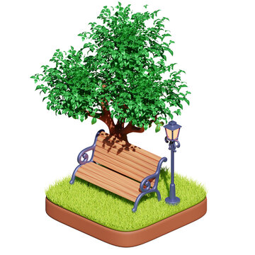 Park isometric 3D icon