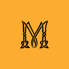 letter m text logo design vector