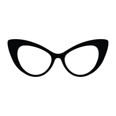 Fototapeta premium Cat-Eye Butterfly Shape Silhouette, Vector, Illustration, Outline, icon, Logo, White Background.