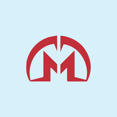 letter m text logo design vector