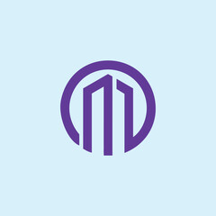 letter m text logo design vector