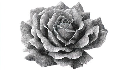 Detailed grayscale rose illustration (2)
